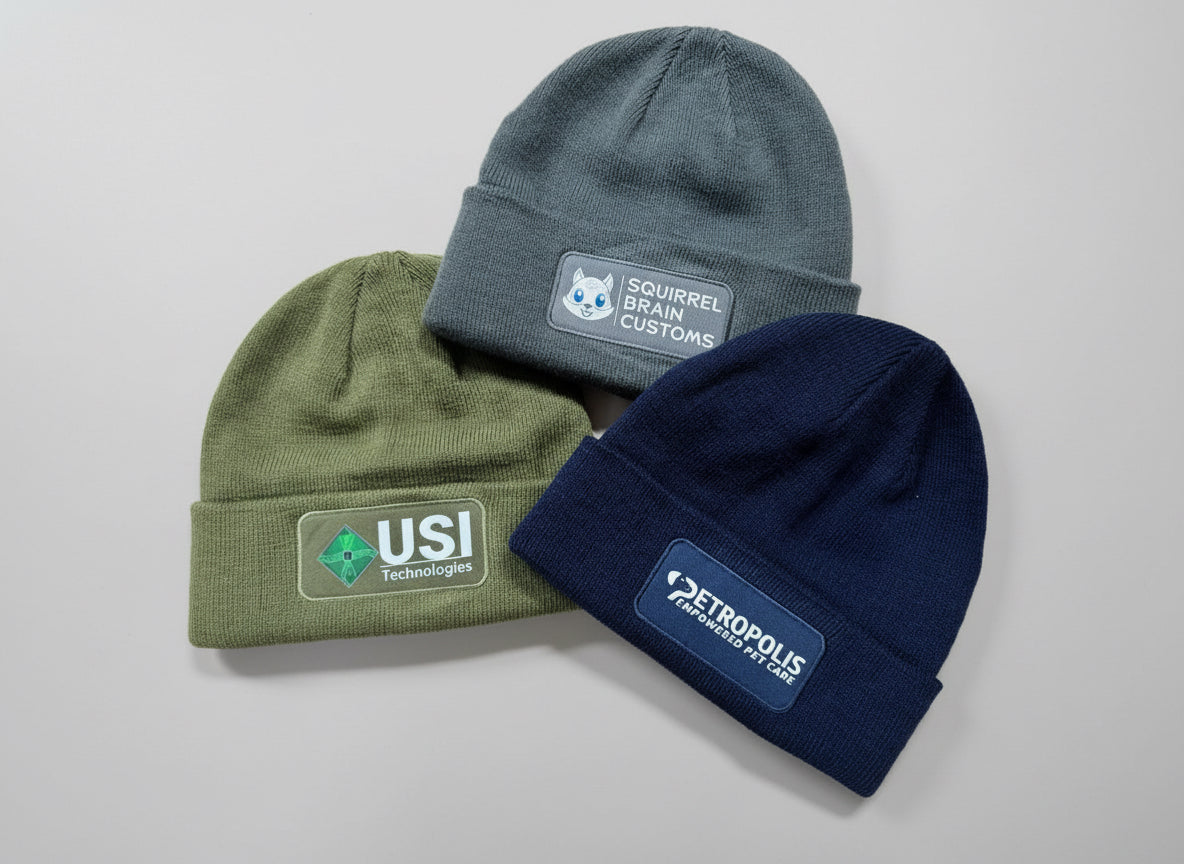 Custom Patch Beanie – Squirrel Brain Customs