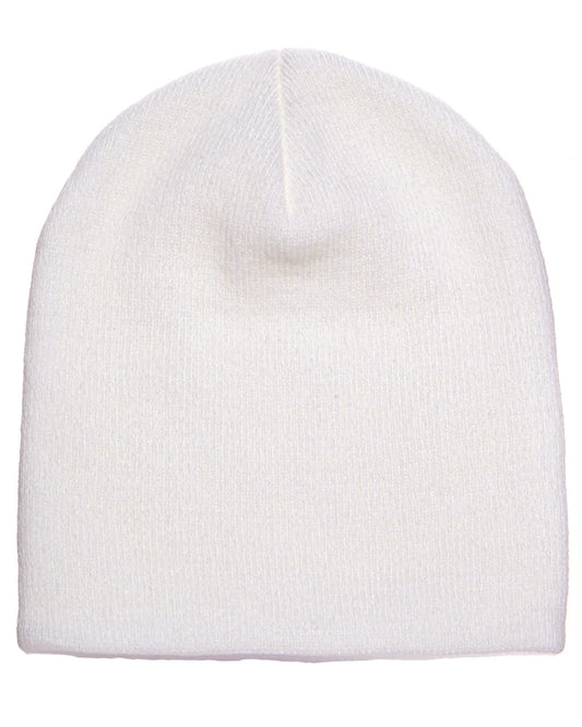 Knit Beanie with Leatherette Patch