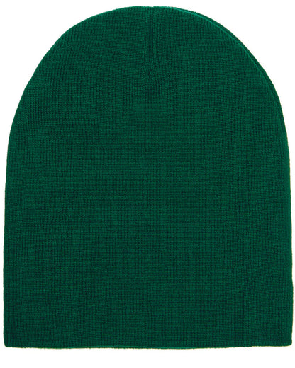 Knit Beanie with Leatherette Patch