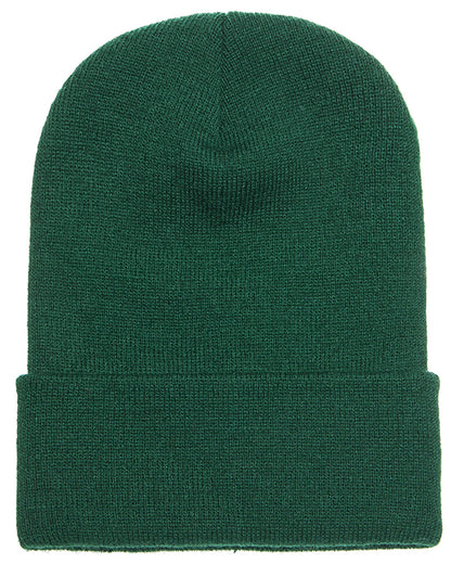 Cuffed Knit Beanie with Leatherette Patch