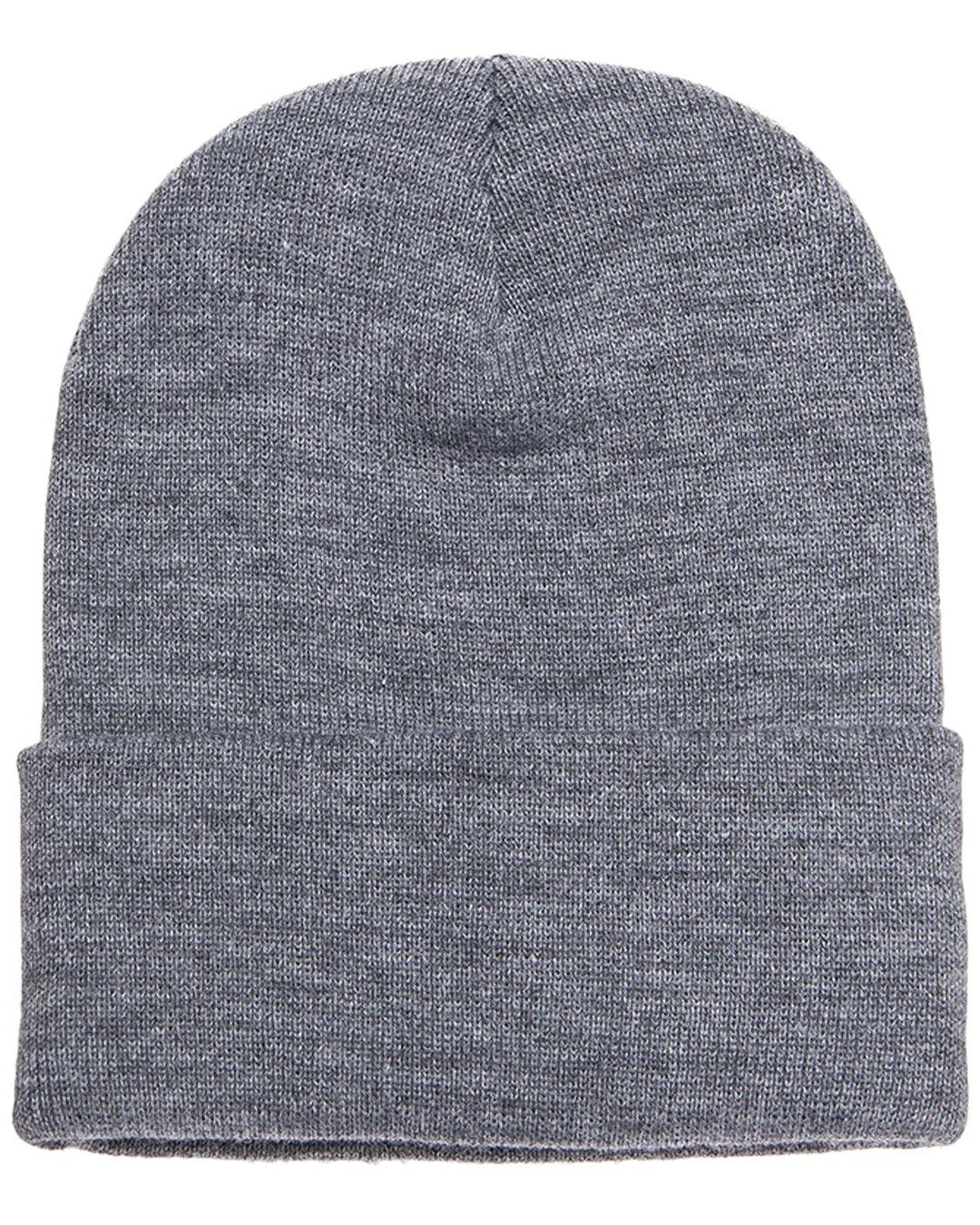 Cuffed Knit Beanie with Leatherette Patch