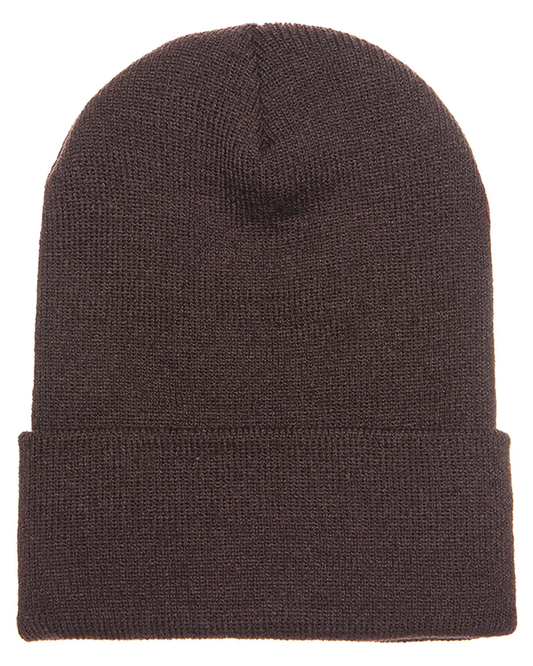 Cuffed Knit Beanie with Leatherette Patch