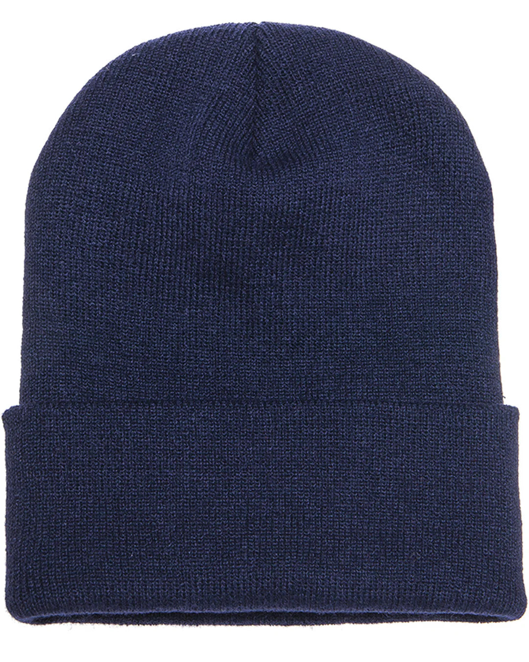 Cuffed Knit Beanie with Leatherette Patch