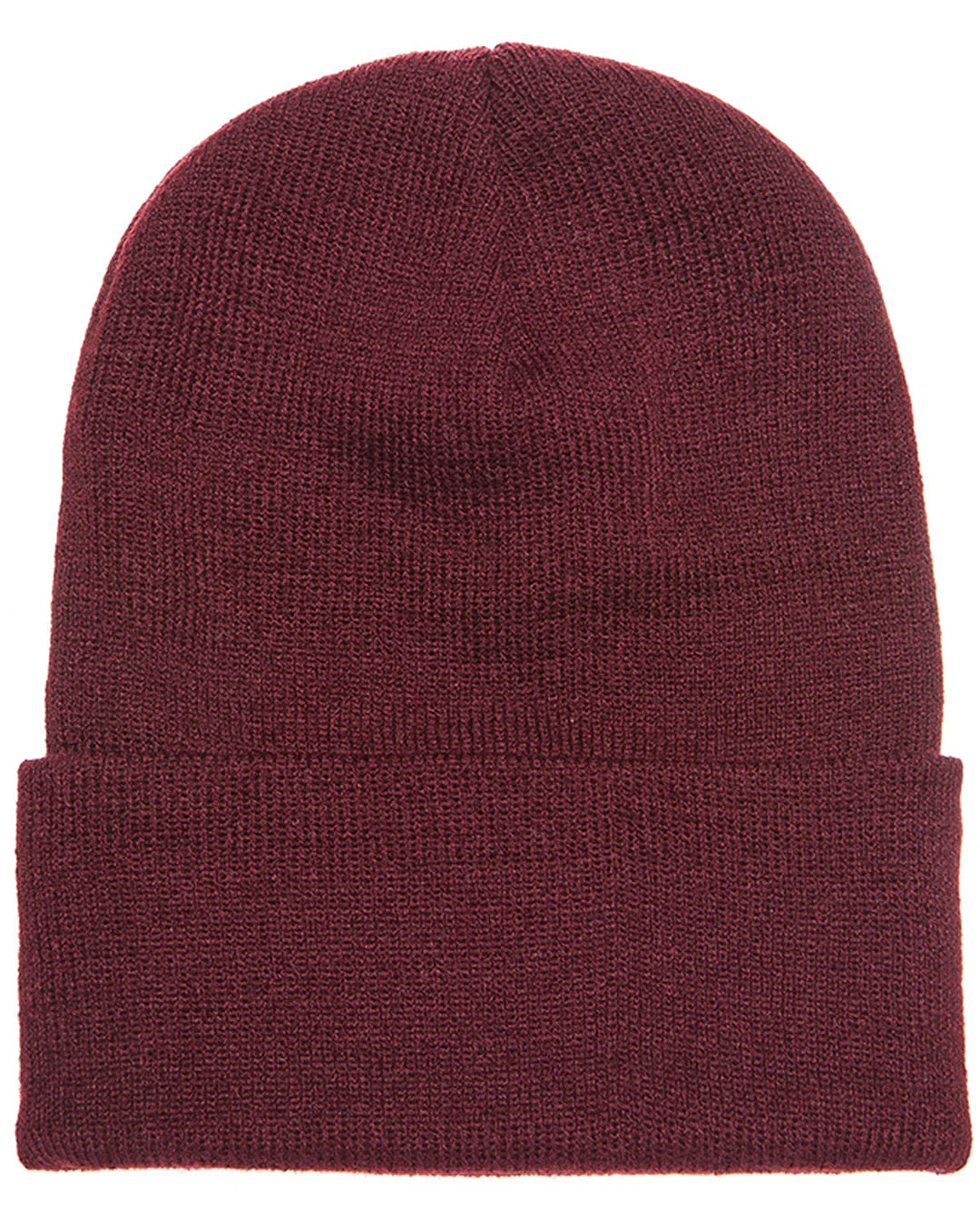 Cuffed Knit Beanie with Leatherette Patch