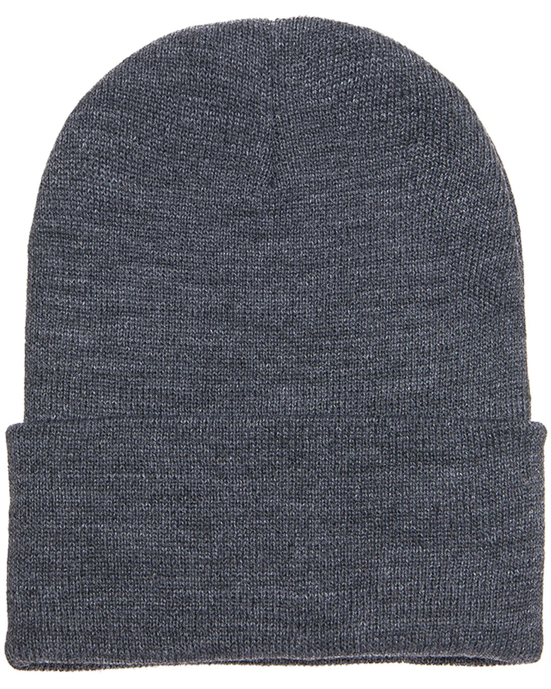 Cuffed Knit Beanie with Leatherette Patch