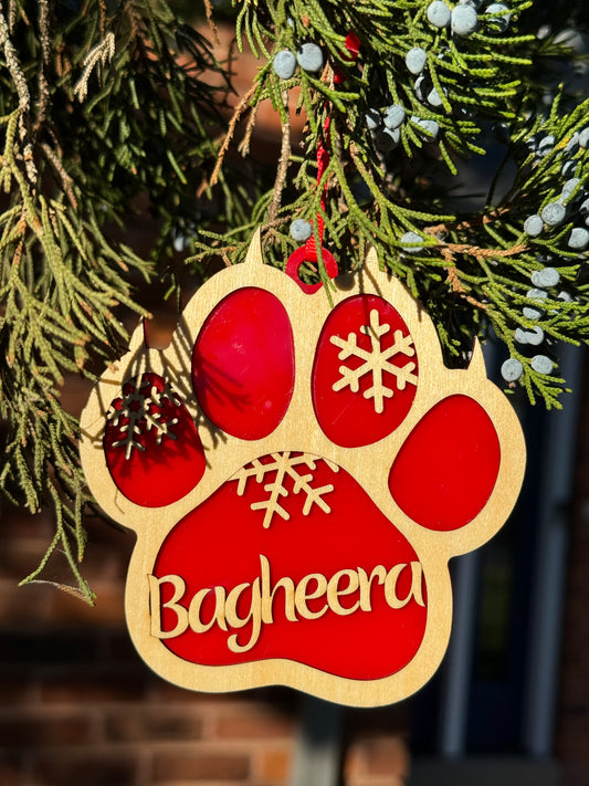 Custom Pet Paw Ornament