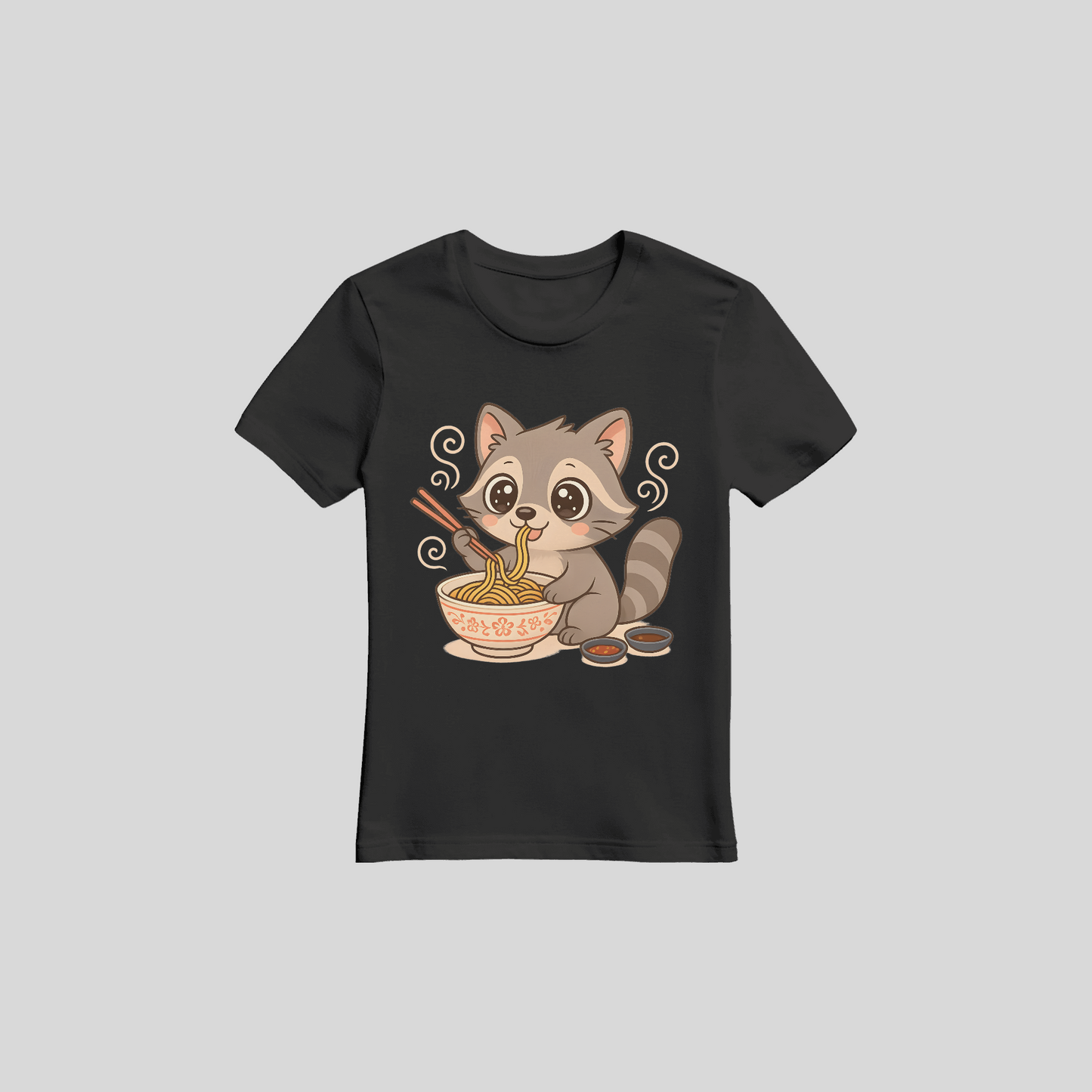 Raccoon Eating Ramen