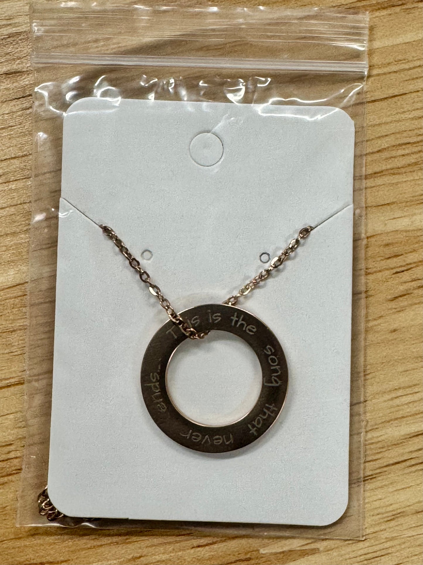 Rose Gold Plated Stainless Steel Hoop Necklace
