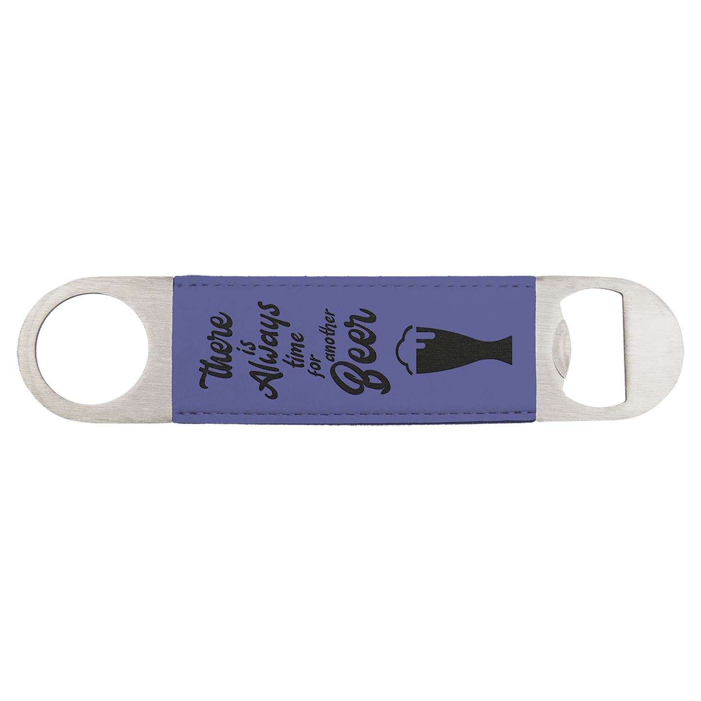 1.5" x 7" Stainless Steel Bottle Opener with Leatherette Sleeve