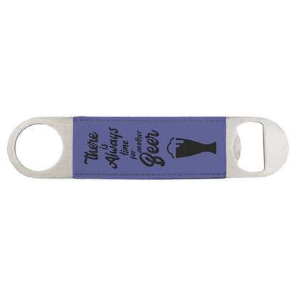 1.5" x 7" Stainless Steel Bottle Opener with Leatherette Sleeve