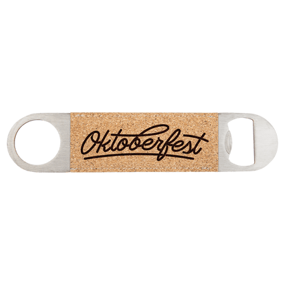 1.5" x 7" Stainless Steel Bottle Opener with Leatherette Sleeve