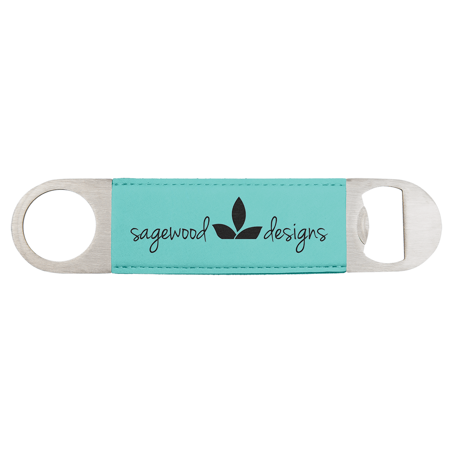 1.5" x 7" Stainless Steel Bottle Opener with Leatherette Sleeve