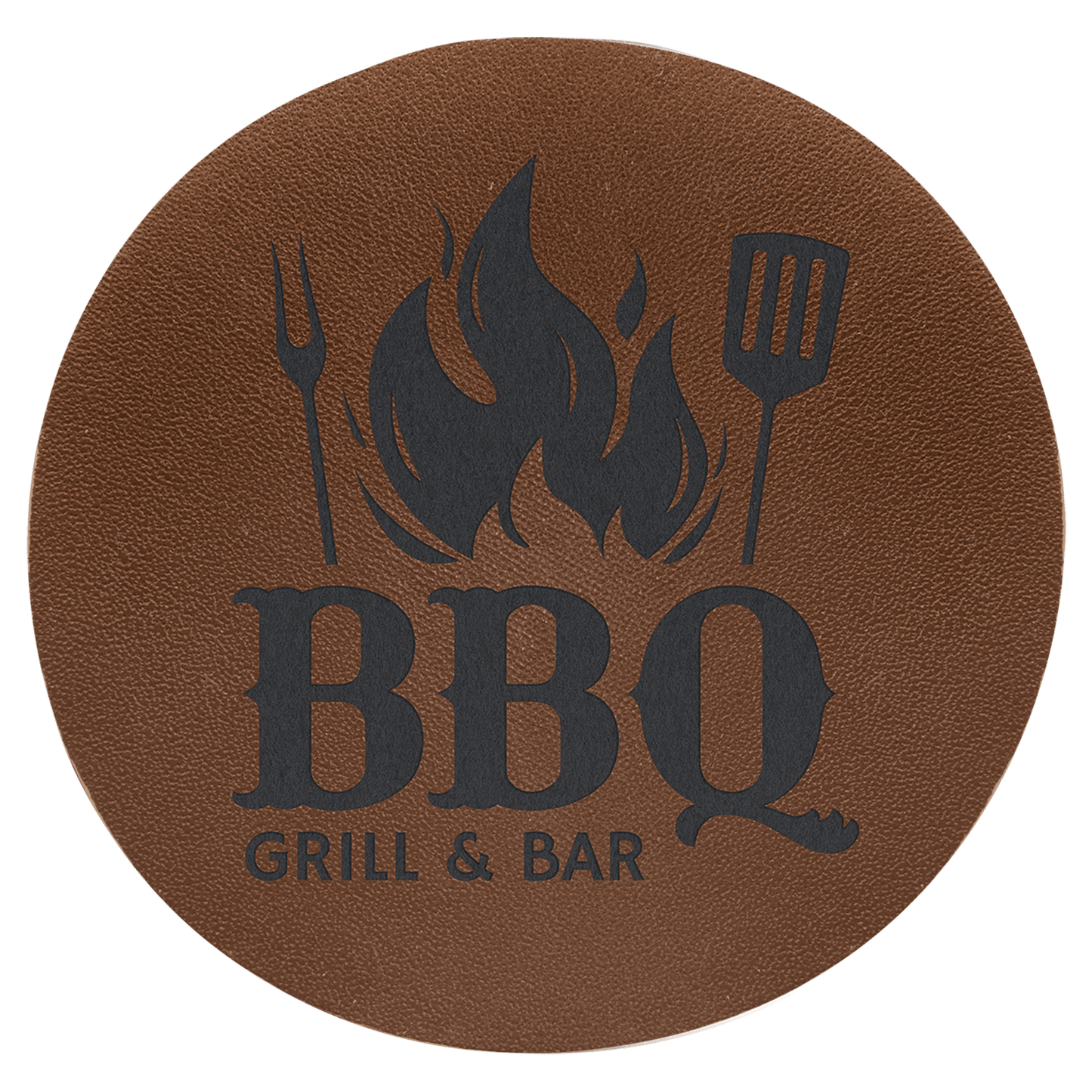 2.5” Round Genuine Leather Iron-On Patch