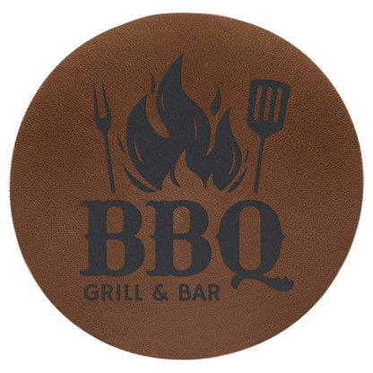 2.5” Round Genuine Leather Iron-On Patch