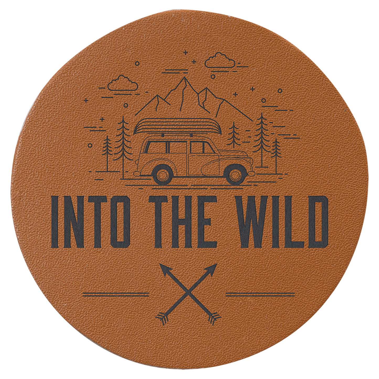 2.5” Round Genuine Leather Iron-On Patch