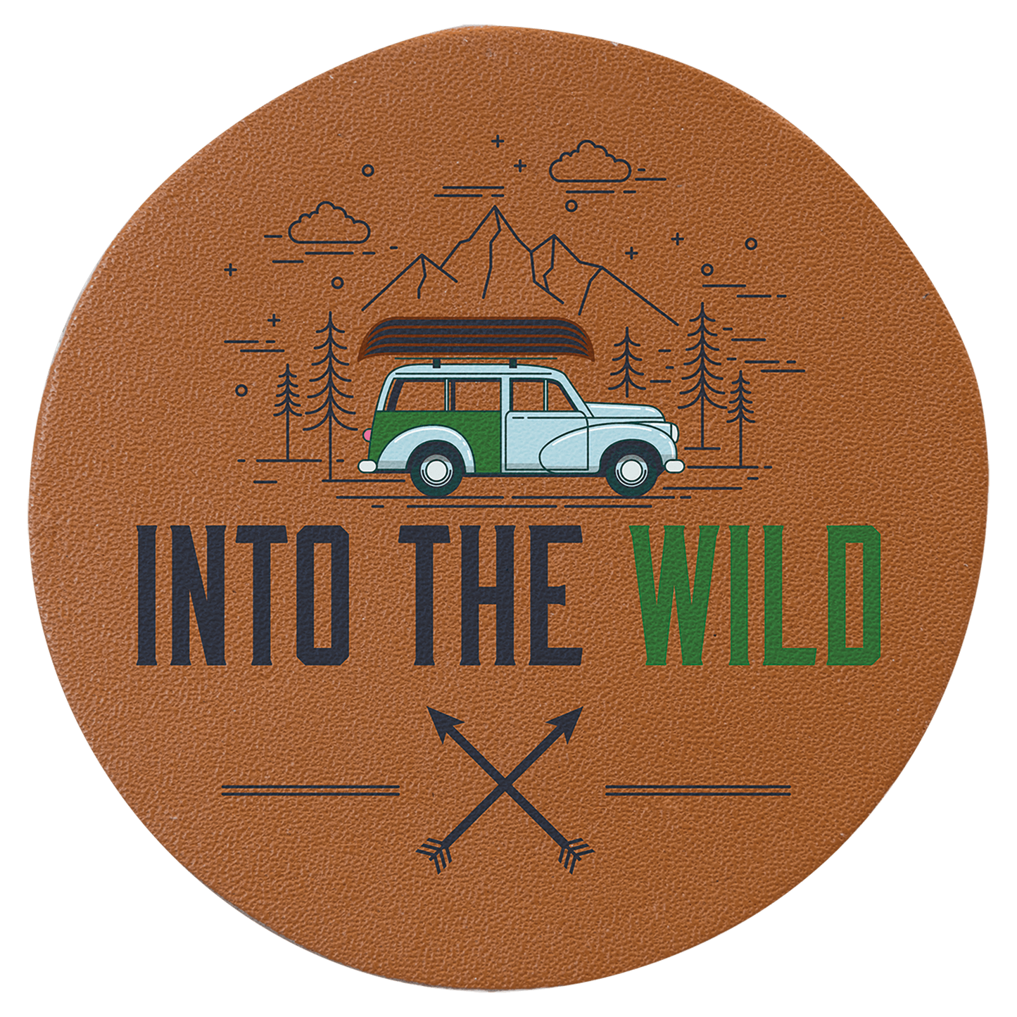 2.5” Round Genuine Leather Iron-On Patch