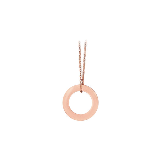 Rose Gold Plated Stainless Steel Hoop Necklace