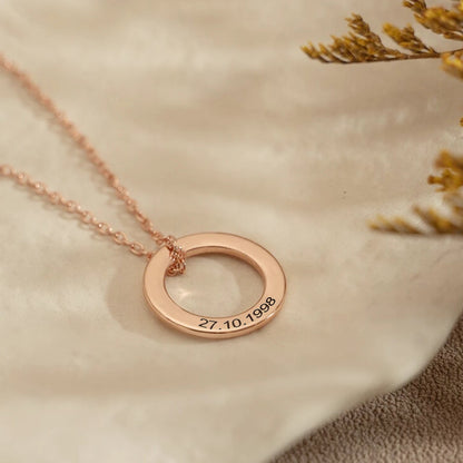 Rose Gold Plated Stainless Steel Hoop Necklace