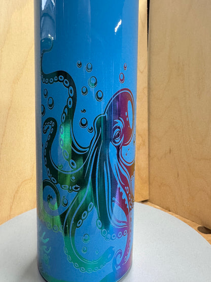 Octopus and Turtle 20oz Blue Rainbow Tumbler