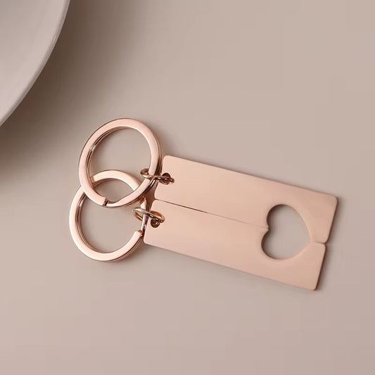 Stainless Steel Heart Cutout Keychains