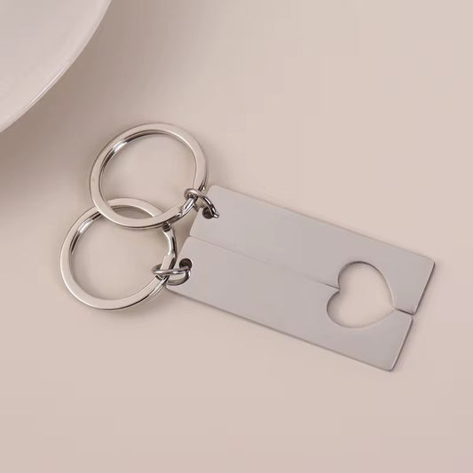 Stainless Steel Heart Cutout Keychains