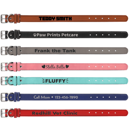 Customizable Leatherette Pet Collars