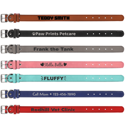 Customizable Leatherette Pet Collars