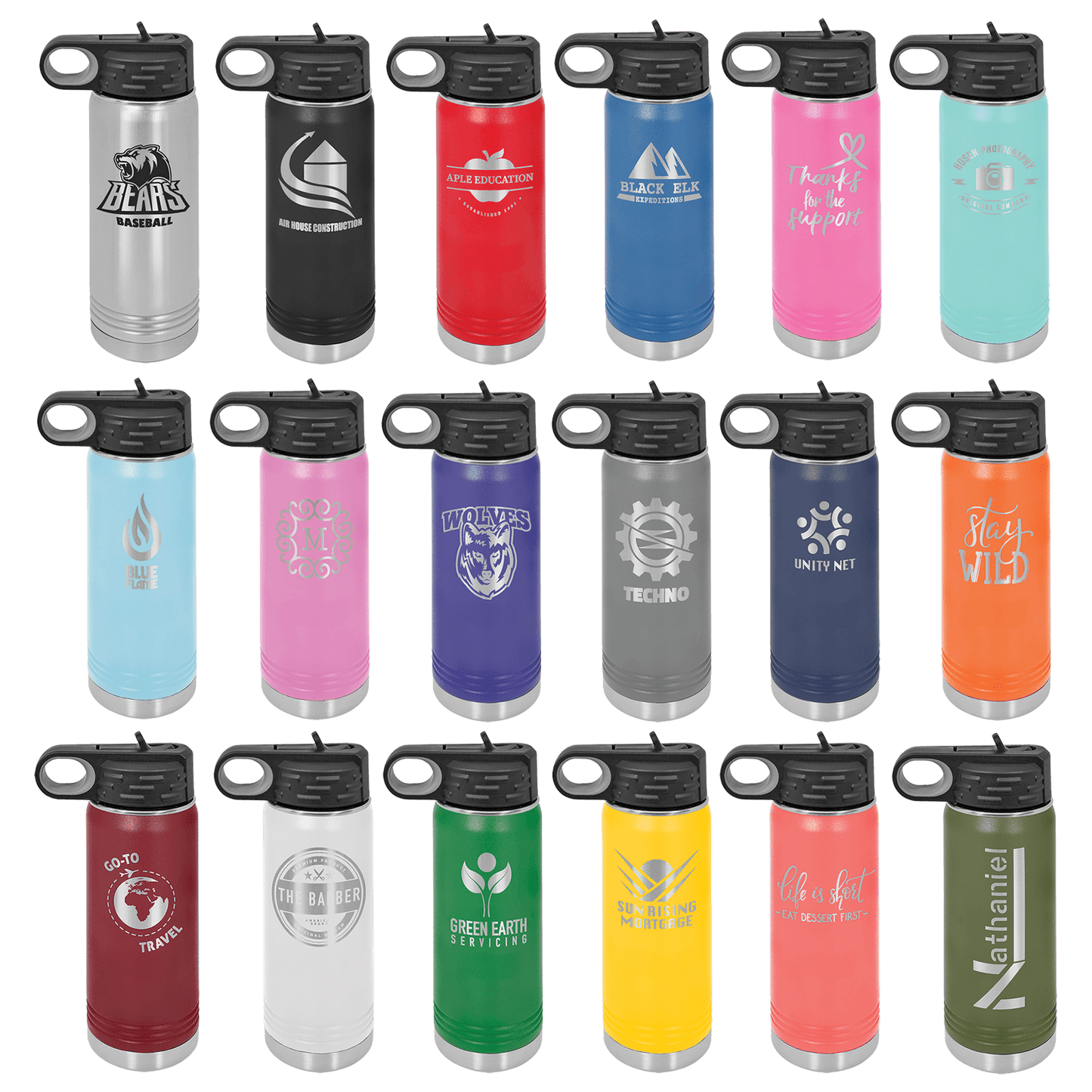 20 oz Polar Camel Water Bottles